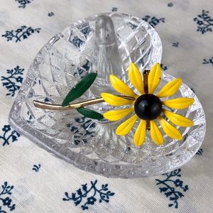 Vintage Enamel Sunflower Pin